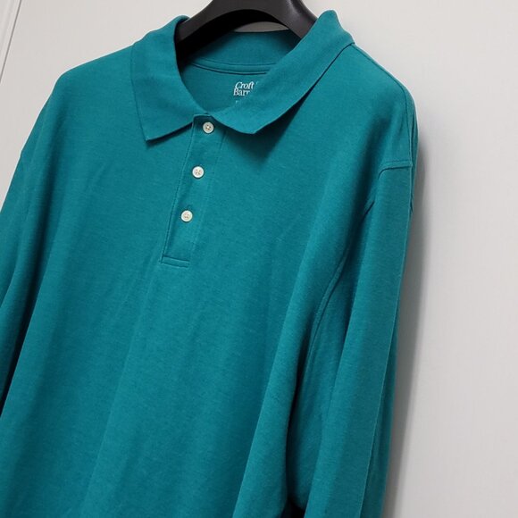 Croft & Barrow Mens Polo Shirt 4XL Tall Long Sleeve Easy Care - Picture 7 of 14